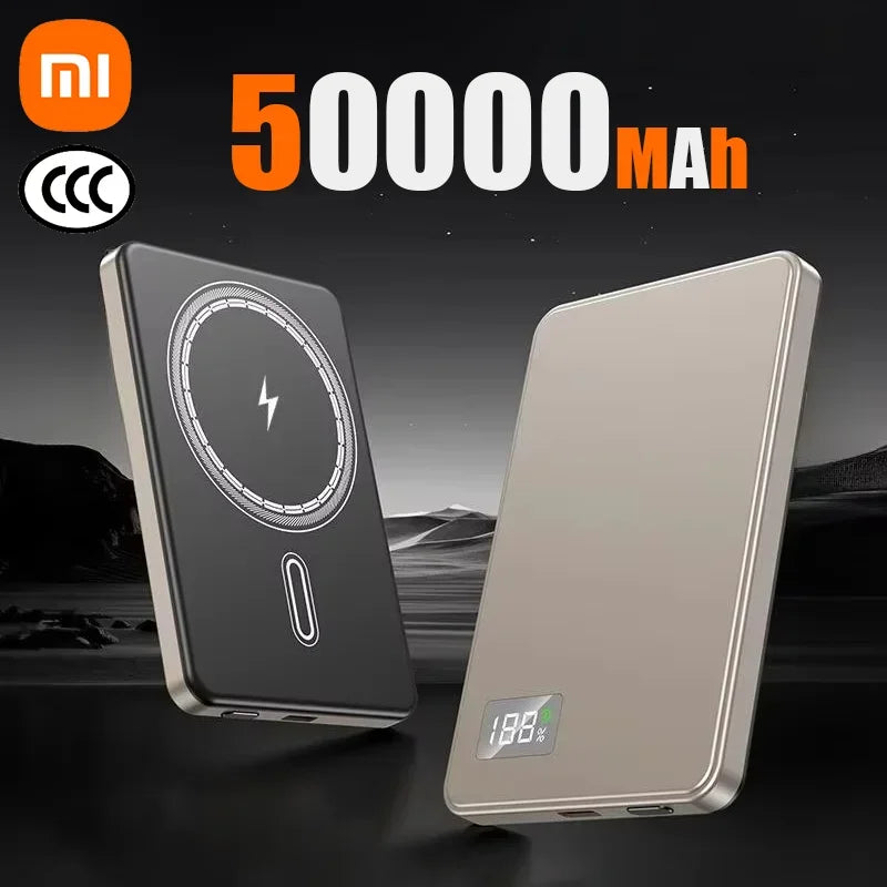 Xiaomi – batterie externe Mobile Ultra-mince certifié CCC, 50000mAh, MagSafe, charge rapide magnétique sans fil, affichage électronique Portable