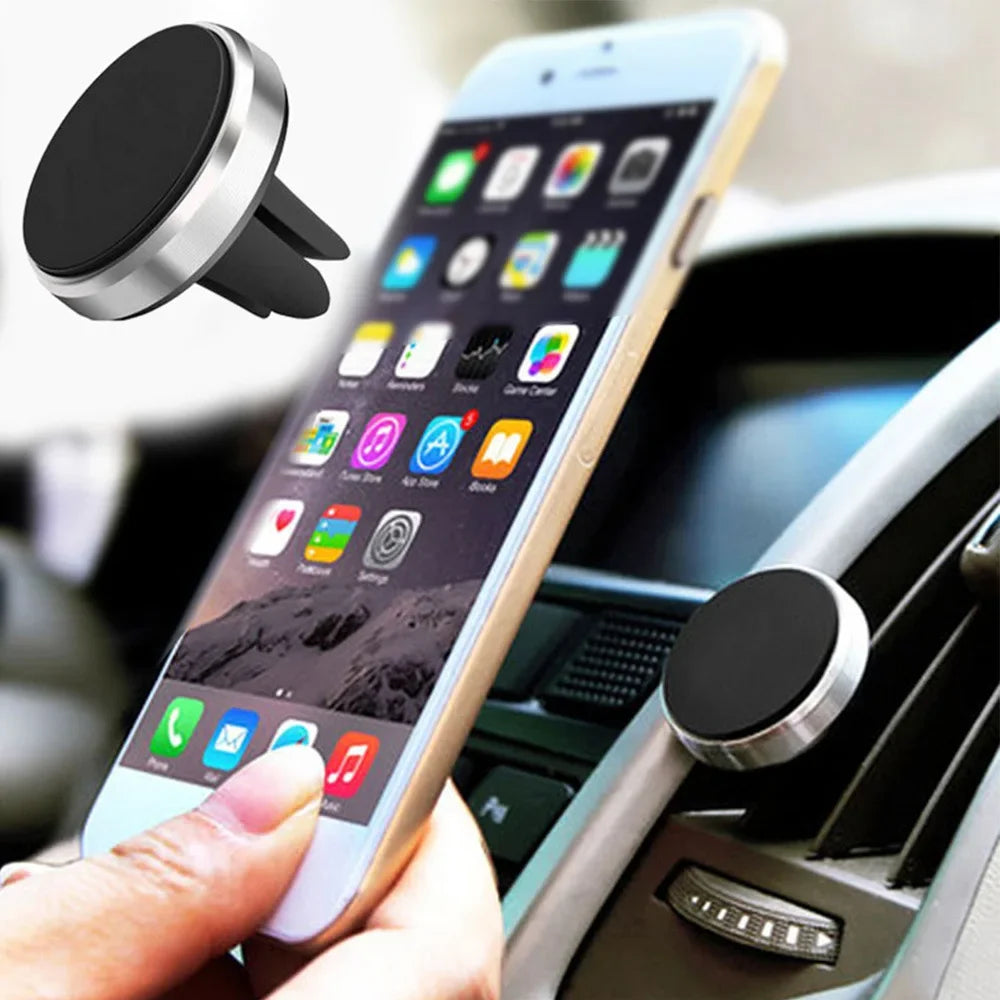 Metal Magnetic Car Phone Holder Mini Vent Clip Super Magnetic Car Phone Holder Mobile Phone Mount for IPhone 12 13Samsung Huawei