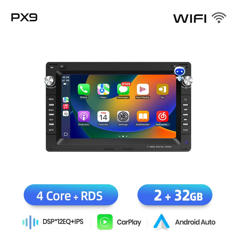 AWESAFE Carplay android Auto Radio pour VW Golf 4 Passat POLO Transport T5 Multivan siège Jetta voiture systèmes intelligents Autoradio