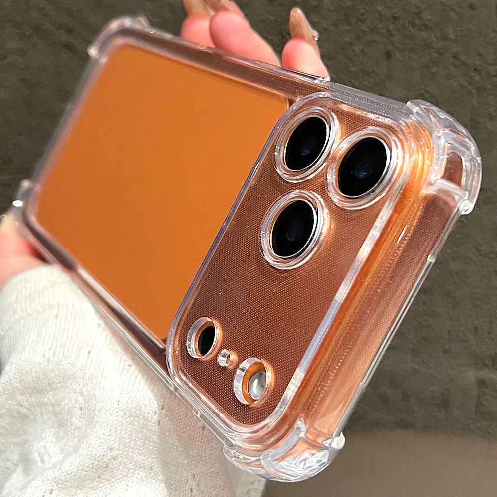 Luxury Transparent Silicone Phone Case For iPhone 17 16 Pro Max 15 14 13 12 11 Pro Max Air 16E X XS 7 8 Plus Shockproof Cover