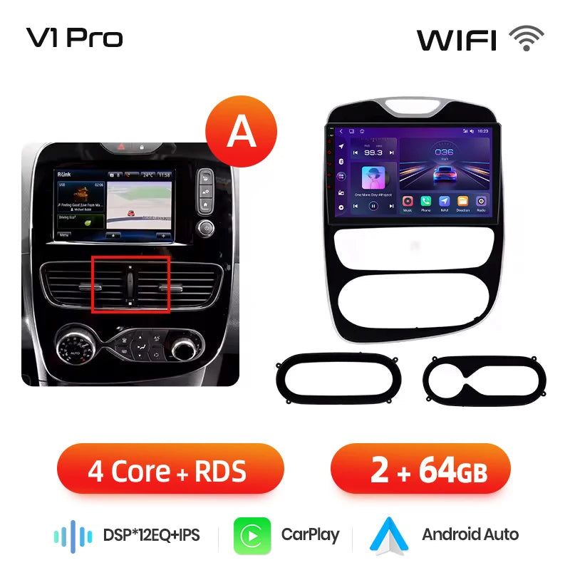 Junsun CarPlay Android Auto Car Radio for Renault Clio 4 2012-2017 GPS Intelligent Systems Stereo Multimedia Autoradio