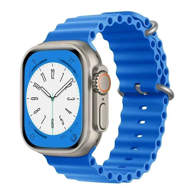 Ocean Silicone band for Apple Watch straps 46mm 45mm 40mm Ultra 2 49mm 44mm 41mm 38-42mm sport bracelet series 10 9 8 7 6 5 4 SE